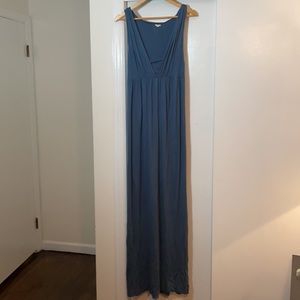 J Crew Knit Maxi Empire Waist Blue Large